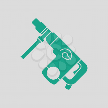 Electric perforator icon. Gray background with green. Vector illustration.