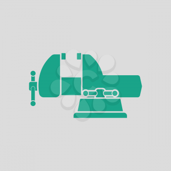 Vise icon. Gray background with green. Vector illustration.