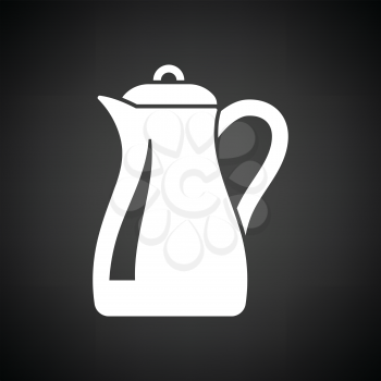 Glass jug icon. Black background with white. Vector illustration.
