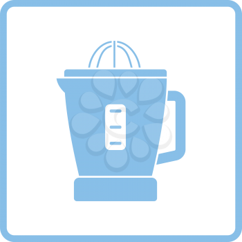Citrus juicer machine icon. Blue frame design. Vector illustration.