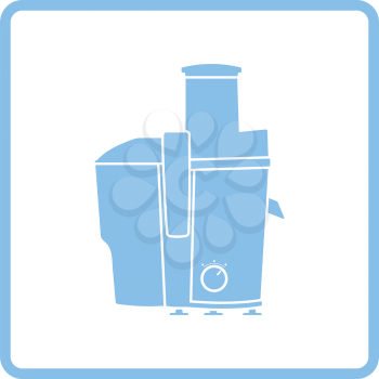 Juicer machine icon. Blue frame design. Vector illustration.