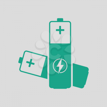 Electric battery icon. Gray background with green. Vector illustration.