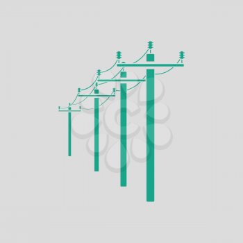 High voltage line icon. Gray background with green. Vector illustration.
