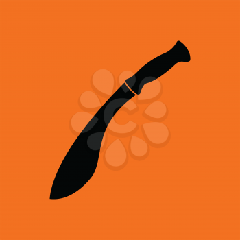 Machete icon. Orange background with black. Vector illustration.