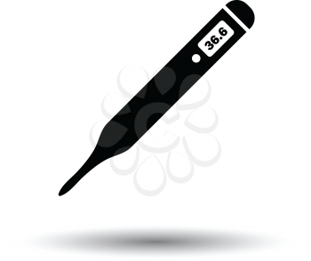 Medical thermometer icon. White background with shadow design. Vector illustration.