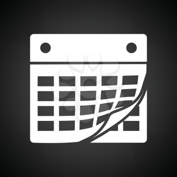 Calendar icon. Black background with white. Vector illustration.