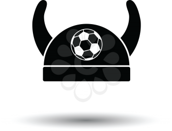 Football fans horned hat icon. White background with shadow design. Vector illustration.