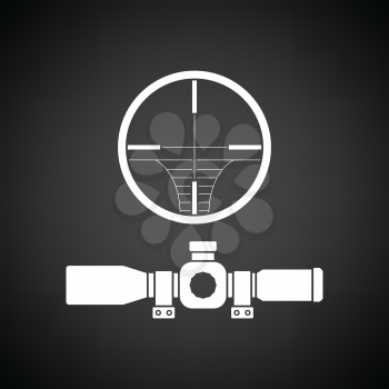 Scope icon. Black background with white. Vector illustration.