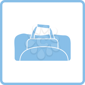 Fitness bag icon. Blue frame design. Vector illustration.