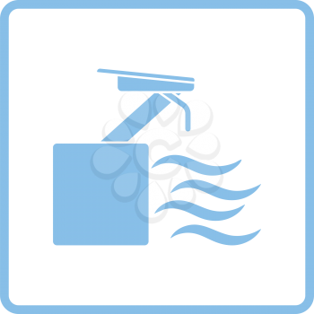 Diving stand icon. Blue frame design. Vector illustration.