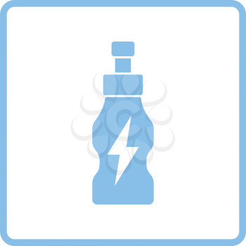 Energy drinks bottle icon. Blue frame design. Vector illustration.