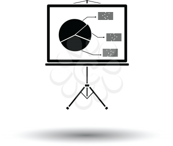 Presentation stand icon. White background with shadow design. Vector illustration.
