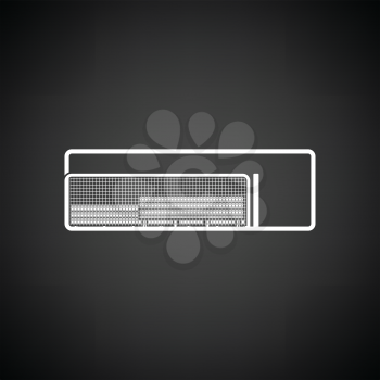 Baseball reserve bench icon. Black background with white. Vector illustration.