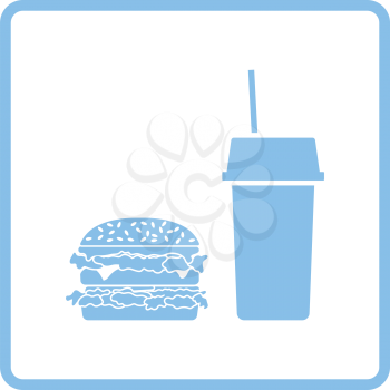 Fast food icon. Blue frame design. Vector illustration.