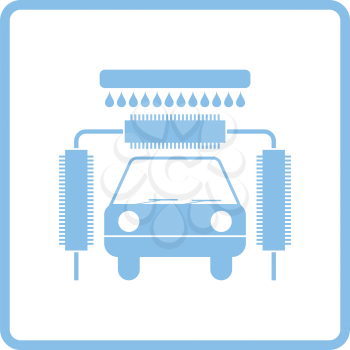 Car wash icon. Blue frame design. Vector illustration.