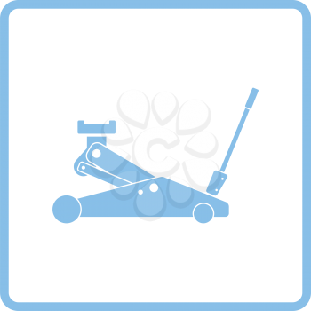 Hydraulic jack icon. Blue frame design. Vector illustration.