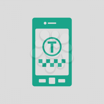 Taxi service mobile application icon. Gray background with green. Vector illustration.