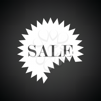 Sale tag icon. Black background with white. Vector illustration.