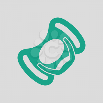Baby soother icon. Gray background with green. Vector illustration.