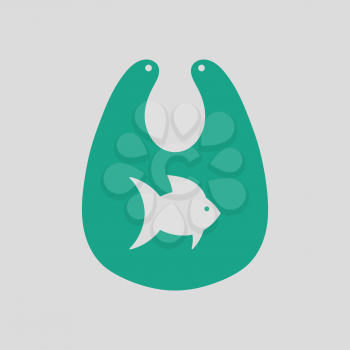Bib icon. Gray background with green. Vector illustration.