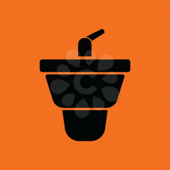 Bidet icon. Orange background with black. Vector illustration.