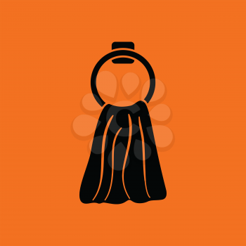 Hand towel icon. Orange background with black. Vector illustration.