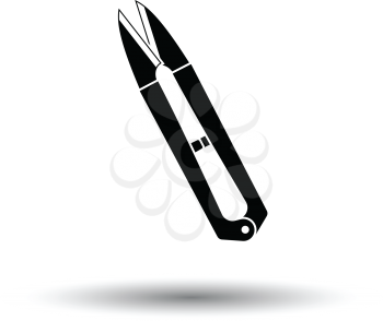 Seam ripper icon. White background with shadow design. Vector illustration.
