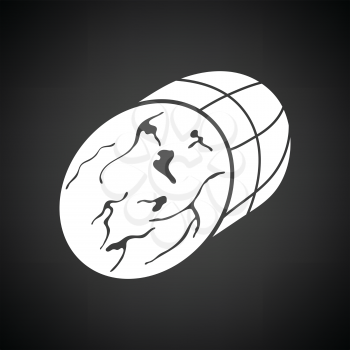 Ham icon. Black background with white. Vector illustration.