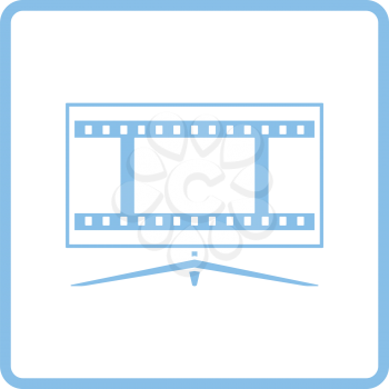 Cinema TV screen icon. Blue frame design. Vector illustration.