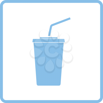 Cinema soda drink icon. Blue frame design. Vector illustration.