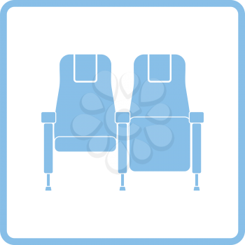 Cinema seats icon. Blue frame design. Vector illustration.