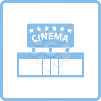 Cinema entrance icon. Blue frame design. Vector illustration.