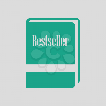 Bestseller book icon. Gray background with green. Vector illustration.