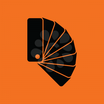 Color samples icon. Orange background with black. Vector illustration.