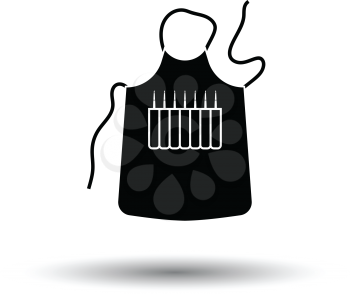Artist apron icon. White background with shadow design. Vector illustration.