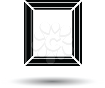 Picture frame icon. White background with shadow design. Vector illustration.