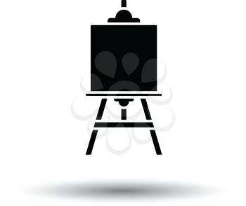 Easel icon. White background with shadow design. Vector illustration.