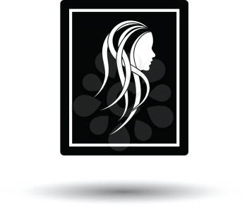 Portrait art icon. White background with shadow design. Vector illustration.