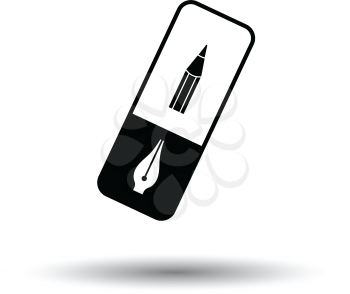 Eraser icon. White background with shadow design. Vector illustration.