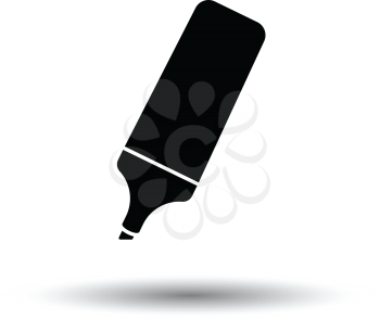 Marker icon. White background with shadow design. Vector illustration.