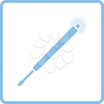 Electricity test screwdriver icon. Blue frame design. Vector illustration.