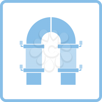 Electric magnet icon. Blue frame design. Vector illustration.