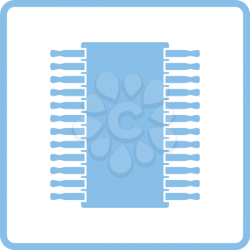 Chip icon. Blue frame design. Vector illustration.