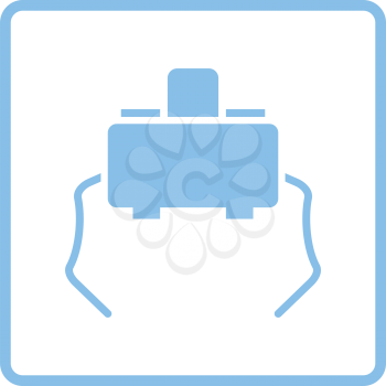 Micro button icon. Blue frame design. Vector illustration.