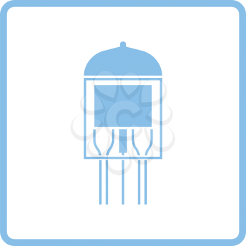 Electronic vacuum tube icon. Blue frame design. Vector illustration.