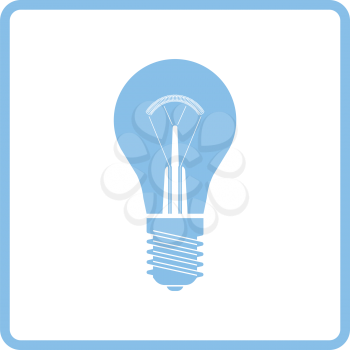 Electric bulb icon. Blue frame design. Vector illustration.