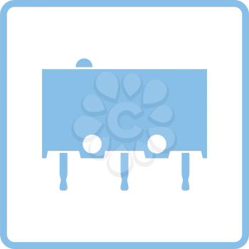 Micro button icon icon. Blue frame design. Vector illustration.