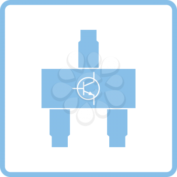 Smd transistor icon. Blue frame design. Vector illustration.