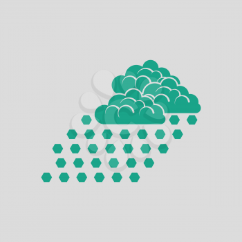 Hail icon. Gray background with green. Vector illustration.