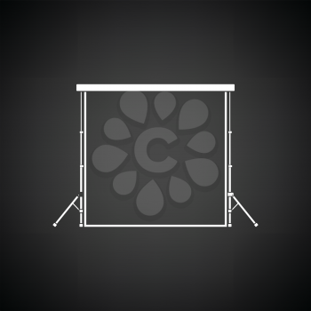 Icon of studio photo background. Black background with white. Vector illustration.